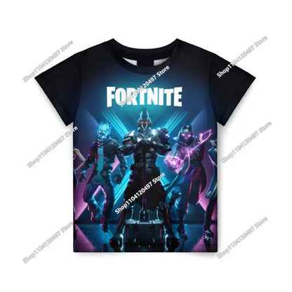 Tricou Fortnite pentru băieți, tricou de vară cu tematică anime și jocuri, tricou universal, tricou drăguț, tricou basic Battle Gamer, cu mânecă scurtă, pentru bărbați