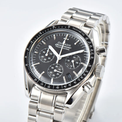 Moons Men's Watch for Man Fashion Quartz Watch Waterproof Chronograph AR Sapphire Glass