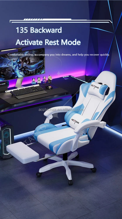 Ergonomiczny, nowoczesny obrotowy fotel gamingowy e-sportowy z kółkami do biura i domu, komputerowy fotel gamingowy w stylu obrotowym