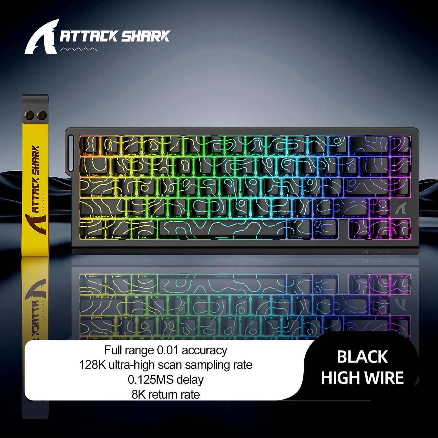 ATTACK SHARK X68HE Esports Magnetic Axis Keyboard 8KHz Return Rate, Total Area 0.01mm, and 0.125ms Rate Class Ultra-Low Latency