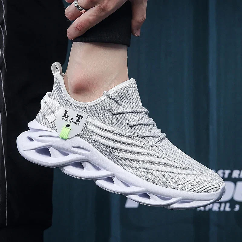 YRZL Men's Sport Shoes Breathable Lightweight Sneakers Outdoor Mesh Black Running Shoes Athletic Jogging Tennis Walking Shoes
