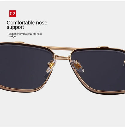 New Metal Square Gradient Sunglasses Fashionable Men Women Luxury Sunglasses Outdoor Sports Driving Fishing Goggles UV400