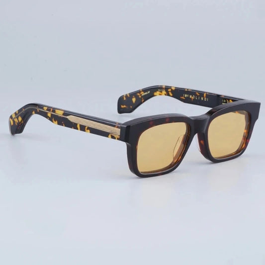 JMM Molino Square Sunglasses with Rivet Handmade Classical Vintage Acetate Designer Brand Prescription Eyeglasses with Case