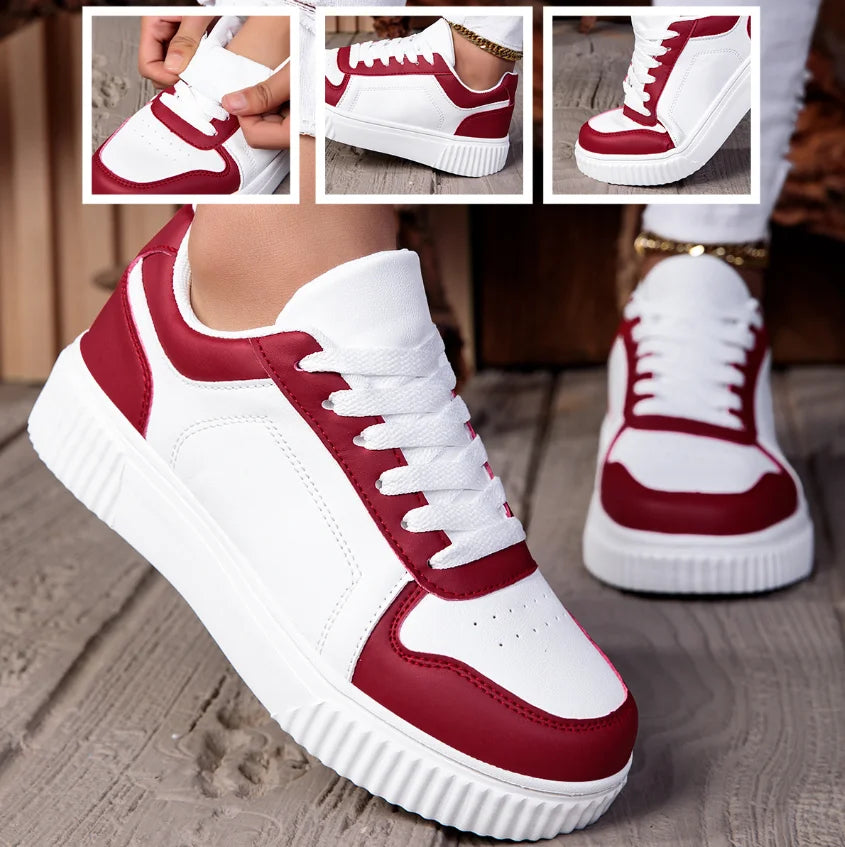 Damen- und Herren-Casual-Sneaker mit vulkanisierter Sohle, Schnürung, rutschfest, leicht und bequem, Unisex-Sportschuhe