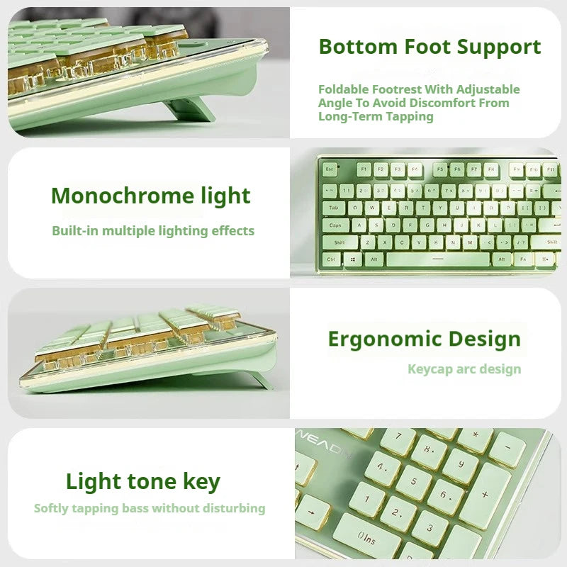 EWEADN V3 Wired Silent Office & Gaming Keyboard, Film Key Design, Ergonomic, for Windows/Laptop/PC/Desktop, E-sports Accessory