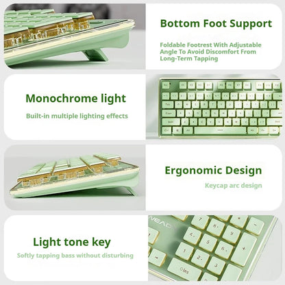 EWEADN V3 Wired Silent Office & Gaming Keyboard, Film Key Design, Ergonomic, for Windows/Laptop/PC/Desktop, E-sports Accessory