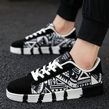 YRZL skateboard-sko til mænd, sneakers i kanvas, afslappede og åndbare gåsko, lette flade sko til mænd, trendy streetwear-sportssko