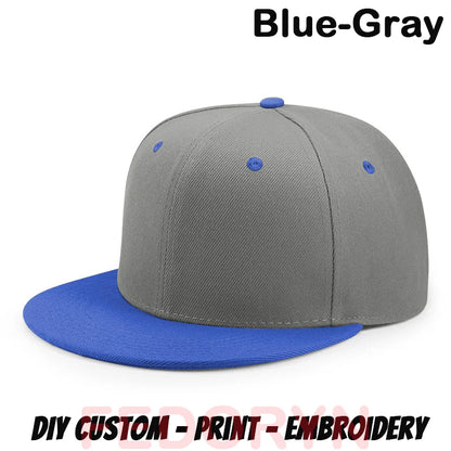 Fedoryn Custom Snapback Caps Splice Color Embroidery Hip Hop Cap for Women and Men DIY LOGO Design Print Hats Unisex Wholesale