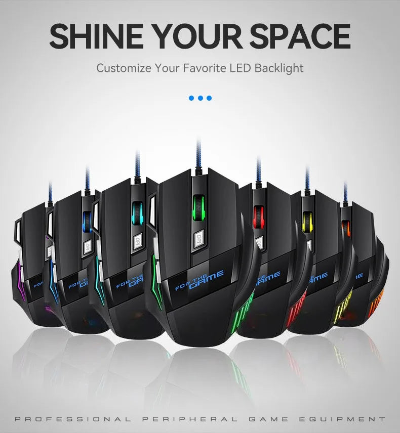 G6 USB Wired Gaming Mouse 7 Buttons with Scroll Wheel 5500DPI Adjustable Optical Ergonomic E-sports Mice for Laptop PC Xiaomi