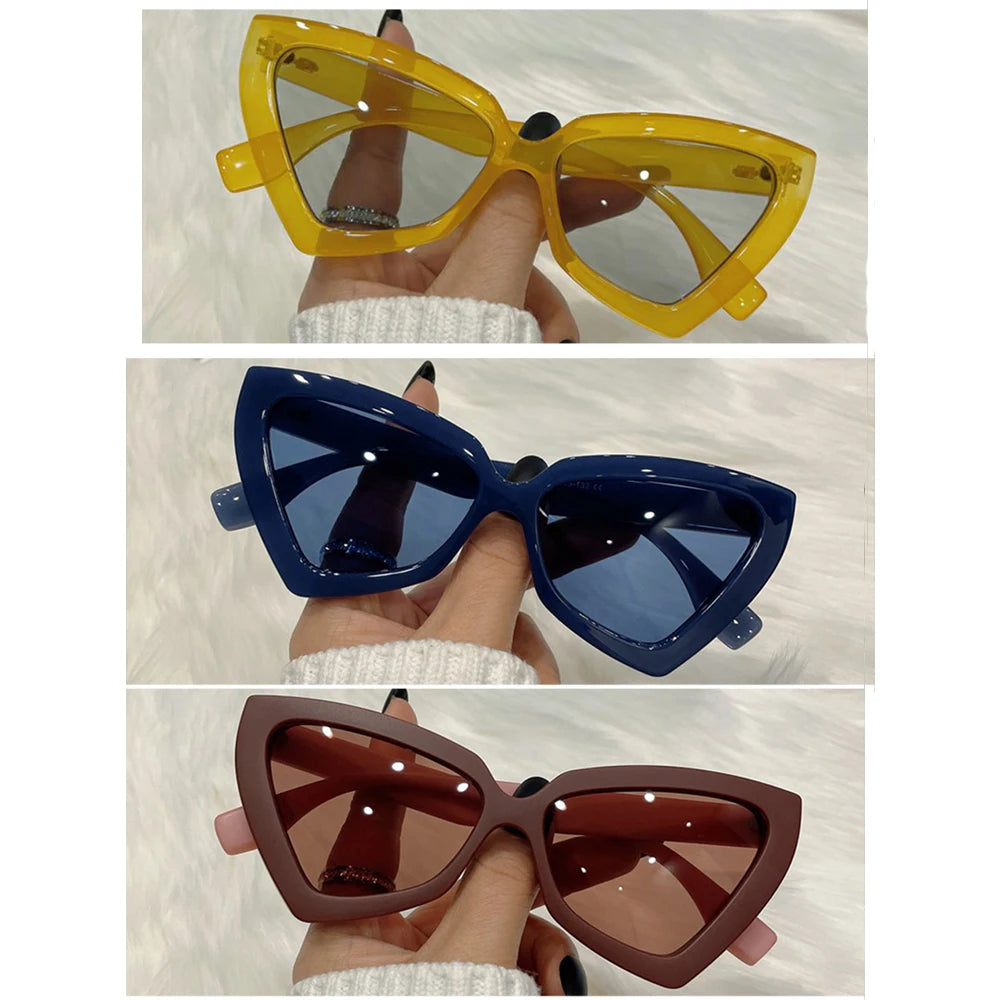 New Vintage Triangle Polygon Sunglasses Women Men Vintage Glasses Retro Cat Eye Sun Glasses Female Male Eyewear Eye Glasses