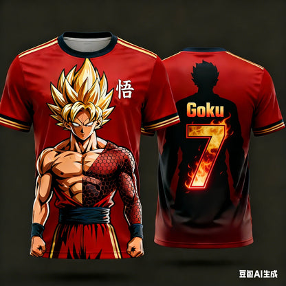 2026 Summer Dragon Ball Men's Casual T-shirt 3D Printed Short-sleevedFashion Loose Women and Kids Breathable Sports Top Shirt