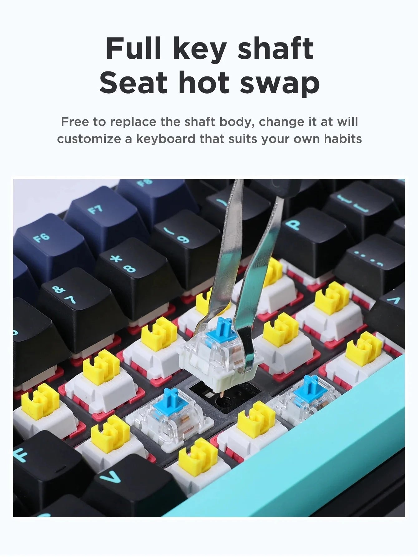 Teclado mecánico AULA F87 Pro 2.4g/USB/Bluetooth inalámbrico trimodo de 87 teclas, RGB, PBT, gasket, 5 capas de amortiguación, teclas completas sin impacto