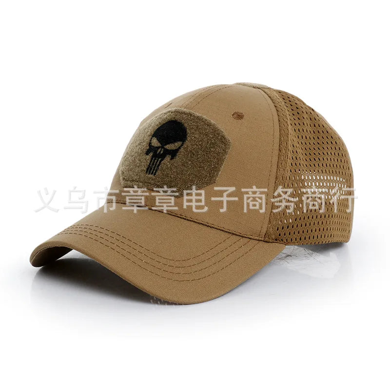 New Camo Baseball Cap for Men, Tactical Military Style with Velcro Patch, Outdoor Hiking Sun Hat & Peak Cap