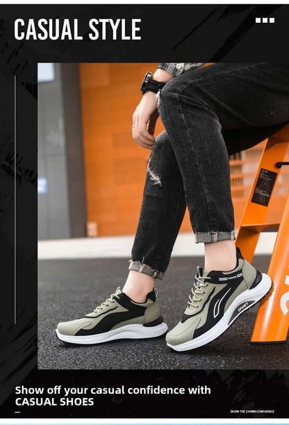 Pantofi sport casual pentru bărbați, stil coreean modern, cu șireturi, confortabili și respirabili, cu talpă groasă, pentru alergare