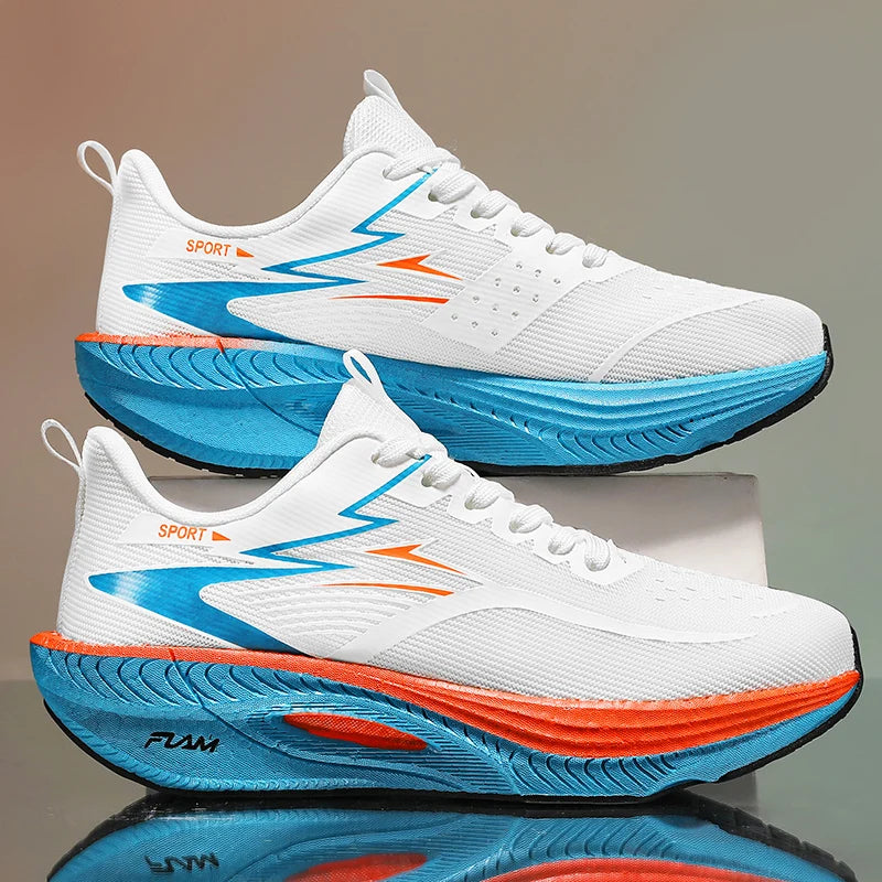 Zapatillas de running para hombre y mujer, deportivas para maratón, con amortiguación de aire, placa de carbono, transpirables, ligeras y cómodas para exteriores