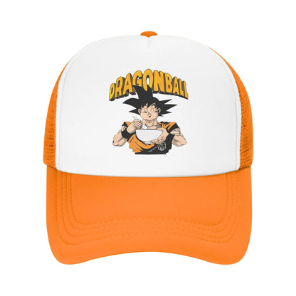 DBZ dragon ball Goku Eating Ramen Mesh Baseball Caps Adult Sun Hats  Adjustable Snapback Caps Sun Caps Summer Trucker Caps