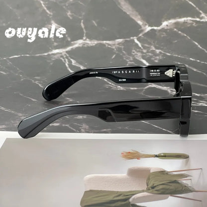 Sunglasses ASCARI Vintage Square Unisex Handcrafted Acetate UV400 Classic Retro Designer Eyewear