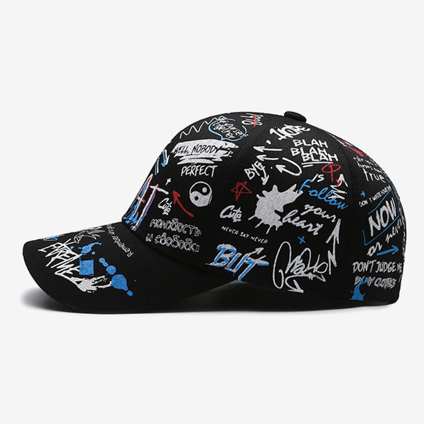 Graffiti Print Baseball Cap Adjustable Sun Protection Breathable Hat for Outdoor Activities Fishing Camping, Produit gaming premium Fraquane