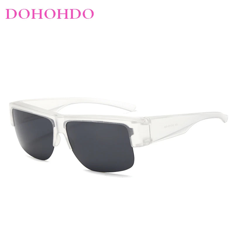 Men For Polarized Sunglasses Myopia Wear Over Prescription Glasses Photochromic Black Lens Half Frame Glasses Vintage Eyewear