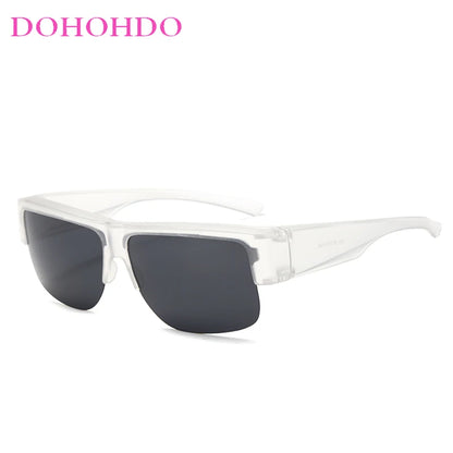 Men For Polarized Sunglasses Myopia Wear Over Prescription Glasses Photochromic Black Lens Half Frame Glasses Vintage Eyewear