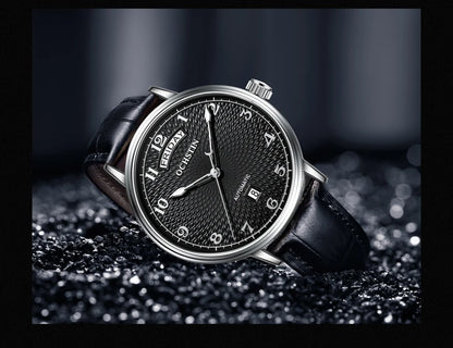 OCHSTIN Day Date Gents Watches 2025 Gift for Men Automatic Mechanical Business Wristwatches 40mm Analog Male Clock Leather Strap