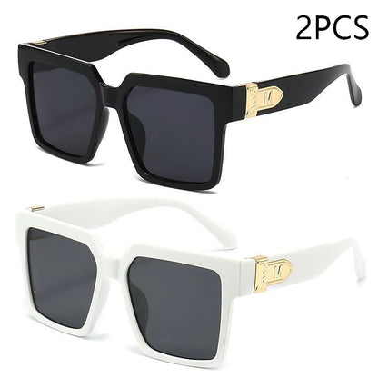New Luxury Brand Designer Square Oversized Sunglasses Men Women 2024Fashion Thick Frame Glasses Mens UV400 Male Celebrity