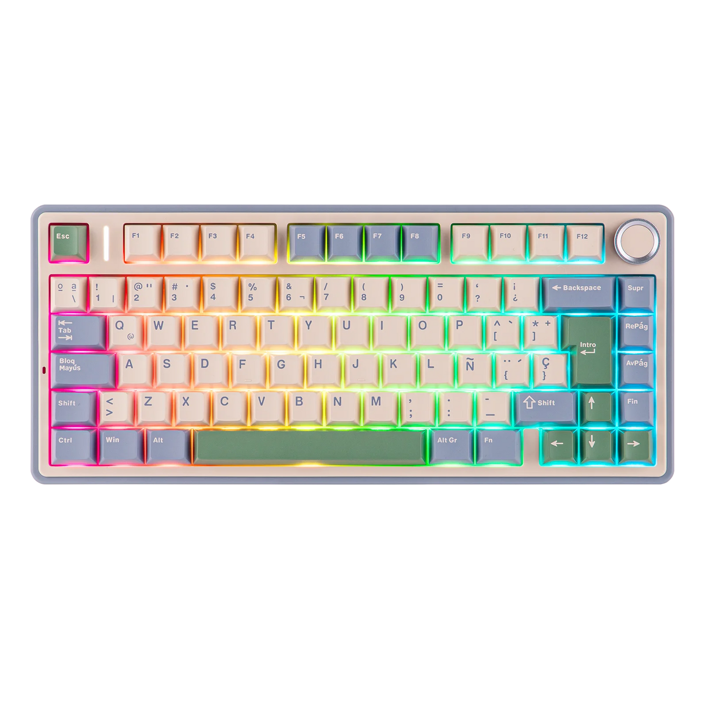 EPOMAKER AULA F75 ISO-ES 75% Spanish QWERTY Hot-Swap Gasket-Mounted Wired/Bluetooth/2.4GHz Wireless Mechanical Gaming Keyboard RGB Backlight