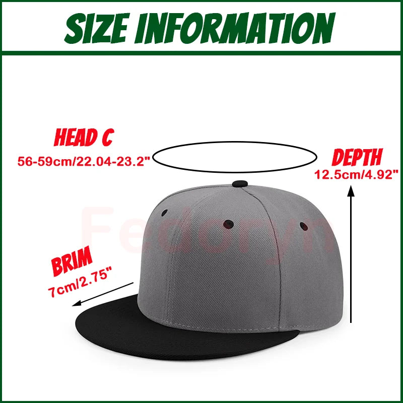 Fedoryn Custom Snapback Caps Splice Color Embroidery Hip Hop Cap for Women and Men DIY LOGO Design Print Hats Unisex Wholesale