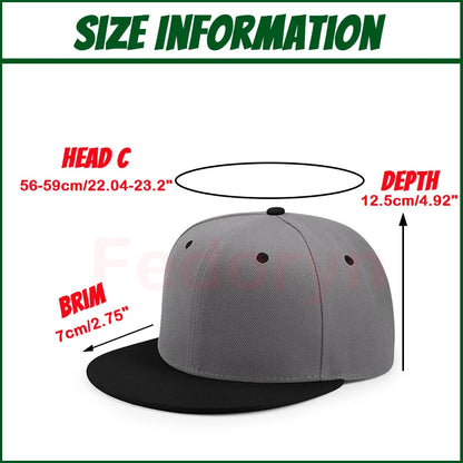 Fedoryn Custom Snapback Caps Splice Color Embroidery Hip Hop Cap for Women and Men DIY LOGO Design Print Hats Unisex Wholesale