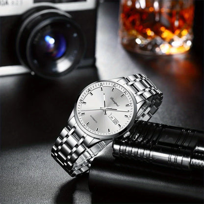 Relógio mecânico automático para homem Dianpai – Modelo de luxo, mostrador luminescente, design clássico e minimalista, em aço inoxidável, estanque, com calendário e indicação do dia da semana