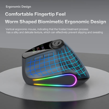 Jomaa RGB Φωτιζόμενο Ασύρματο Κάθετο Ποντίκι Speed Roller με Ρυθμιστικό Κουμπί Λειτουργιών, Bluetooth USB, Εργονομικό Ποντίκι με Αθόρυβο Κλικ