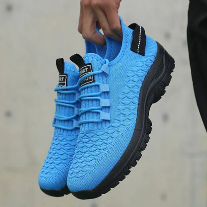 Baskets de plein air pour homme, jaune vif, en maille respirante, chaussures de sport amortissantes, chaussures d'aventure élégantes et tendance