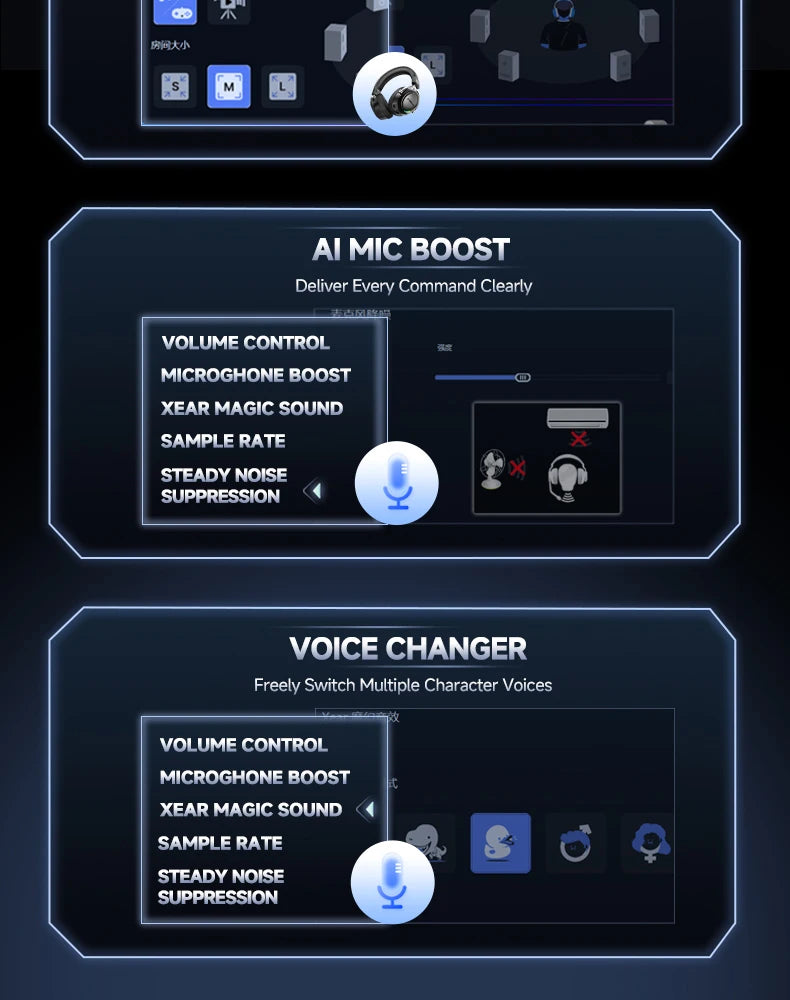 New Wireless Gaming Headphone,Bluetooth 6.0,53mm Titanium Drivers,7.1 Virtual Surround Sound,15ms Zero-Latency,for PC/PS5/Mobile