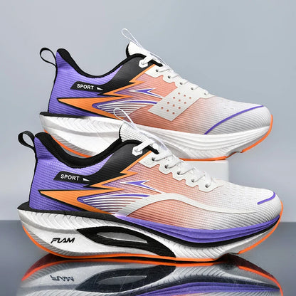 Marathon Men Sports Running Shoes Carbon Board Air Cushion Breathable Lightweight Women's Comfortable Athletic Nonskid Sneakers