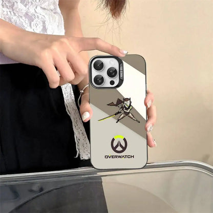 Game O-Overwatch Handyhülle im Pixel-Stil für iPhone 17 16 15 14 13 12 11 Pro MAX, matt, stoßfest, rückseitige Anti-Fall-Schutzhülle