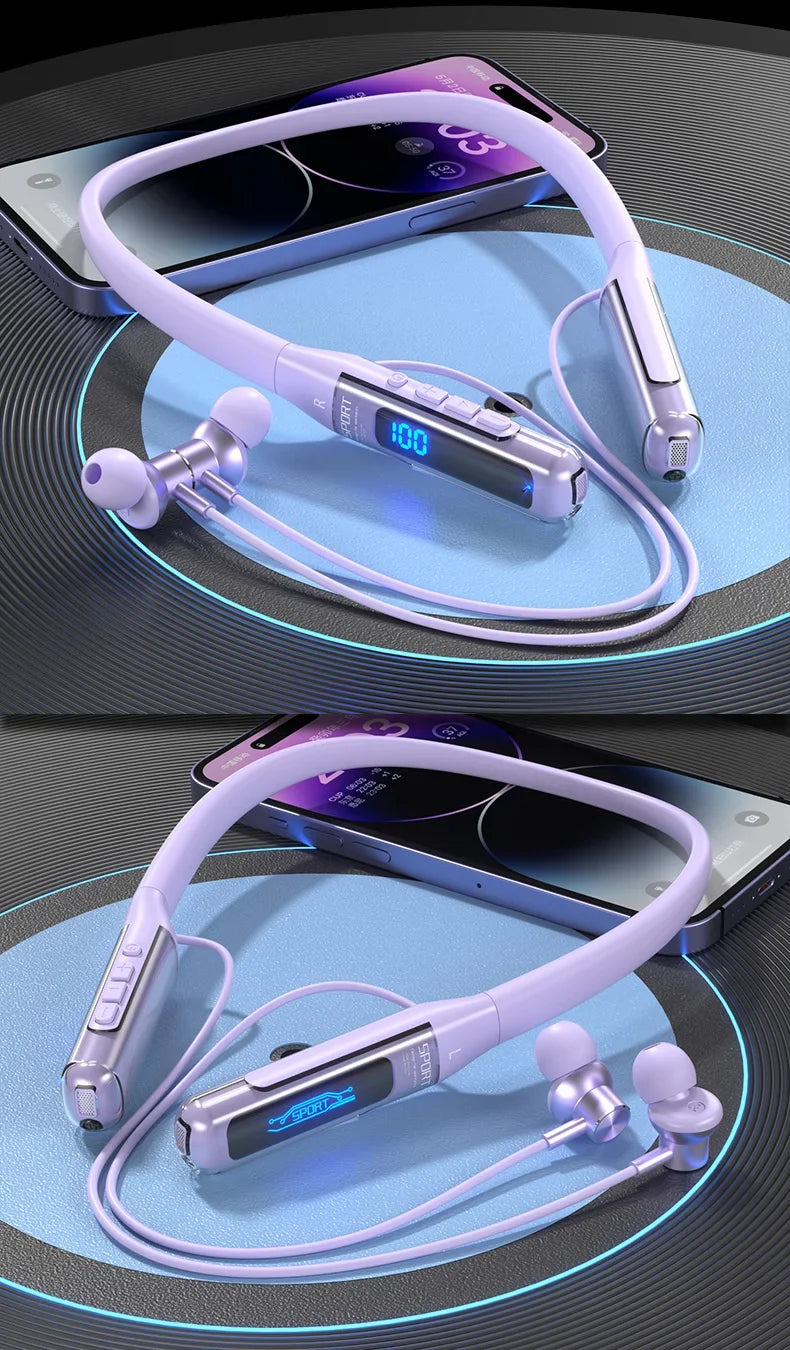 EARDECO 80 heures d'endurance Bluetooth casque sans fil avec Microphone tour de cou Bluetooth 5.3 écouteurs casque basse stéréo