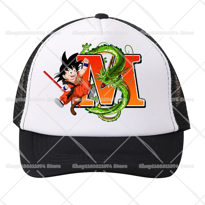 Dragons Ball Mesh Baseball Caps Cartoon Son Goku Letter Adult Kids Sports Hats Anime Summer Outdoor Sunshade Peaked Cap Gift New