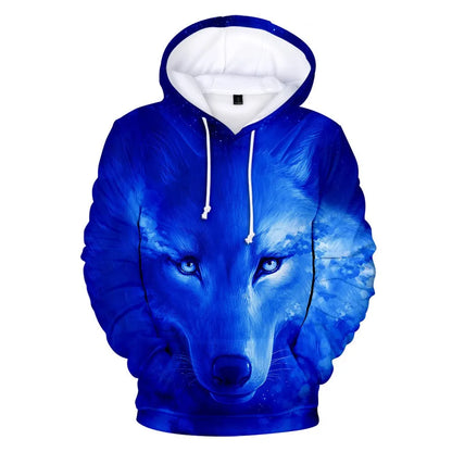 Cool Space Galaxy Wolf Hoodie Hoodies Men Bright Wolf Fashion Handsome Wolf Hoddies Spring Autumn Pullovers Sweatshirts Sweat
