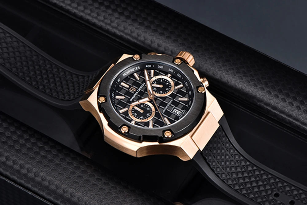Relógios de quartzo para homem PAGANI DESIGN – Cronógrafo desportivo de luxo, estanque, com ponteiros luminescentes e vidro de safira com tratamento antirreflexo