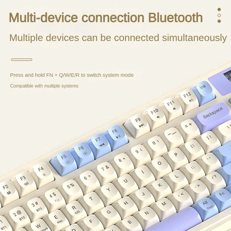AULA S99 독거미 키보드 Membrane KeyboardWireless Bluetooth Wired Three Mode RGB Gamer Keyboards Office Typing Mute 99 Keys
