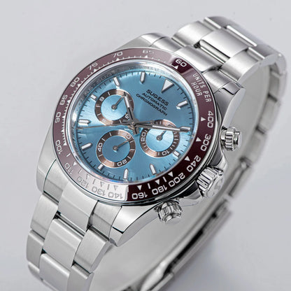 Sugess Diving Men's Watch Panda Automatic Mechanical Chronograph Peacock SL4801 Movement Wristwatch Waterproof Ceramic Bezel New