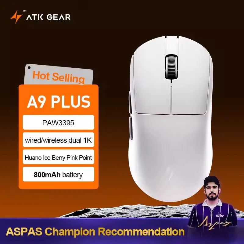 ATK Dragonfly A9 Wireless Gaming Mouse NearLink Tri-Mode Dual 8K Ultra-Lightweight Ergonomic Esports Mouse