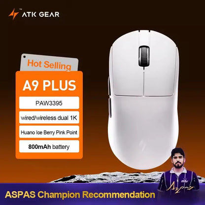 ATK Dragonfly A9 Wireless Gaming Mouse NearLink Tri-Mode Dual 8K Ultra-Lightweight Ergonomic Esports Mouse