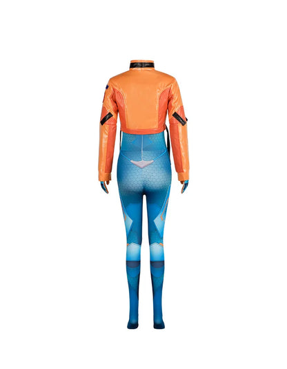 Disfraz de cosplay de Juno de Overwatch 2, set completo con peluca y traje, ropa de heroína de apoyo, atuendo de Halloween y carnaval para mujeres y niñas Juno Teo Minh