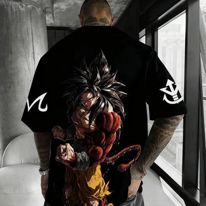 Dragon Ball Anime Super Saiyan 4 T-shirt Summer Men's and Women's Street Loose Casual Versatile Parent Child Clothing Top