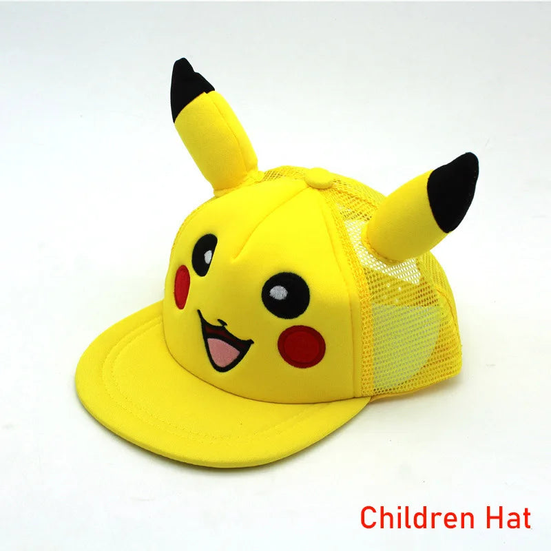 Hat Anime Pokemon Baseball Cap Hat Adjustable Pikachu Cosplay Hip Hop Cartoon Adult Hats Boy Girl Kids Birthday Gifts