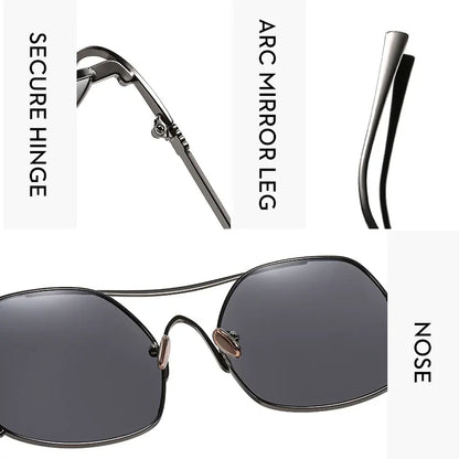 Y2k Polygon Oversized Sunglasses Women Luxury Brand Metal Sun Glasses Fashion Personality Outdoor Retro Eyeglassess Uv400 Men