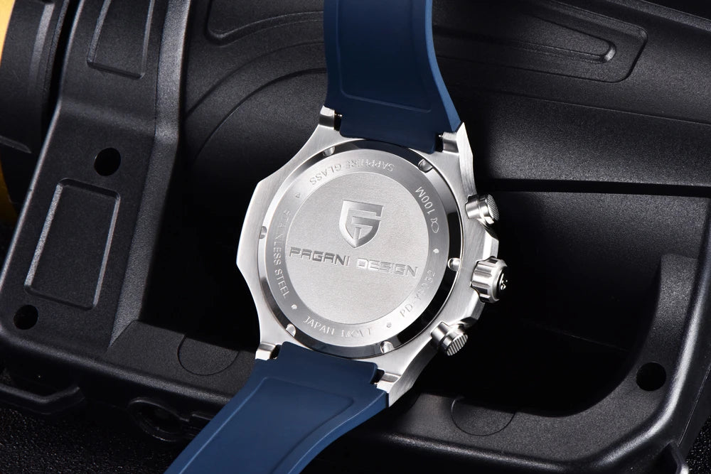 Relógios de quartzo para homem PAGANI DESIGN – Cronógrafo desportivo de luxo, estanque, com ponteiros luminescentes e vidro de safira com tratamento antirreflexo