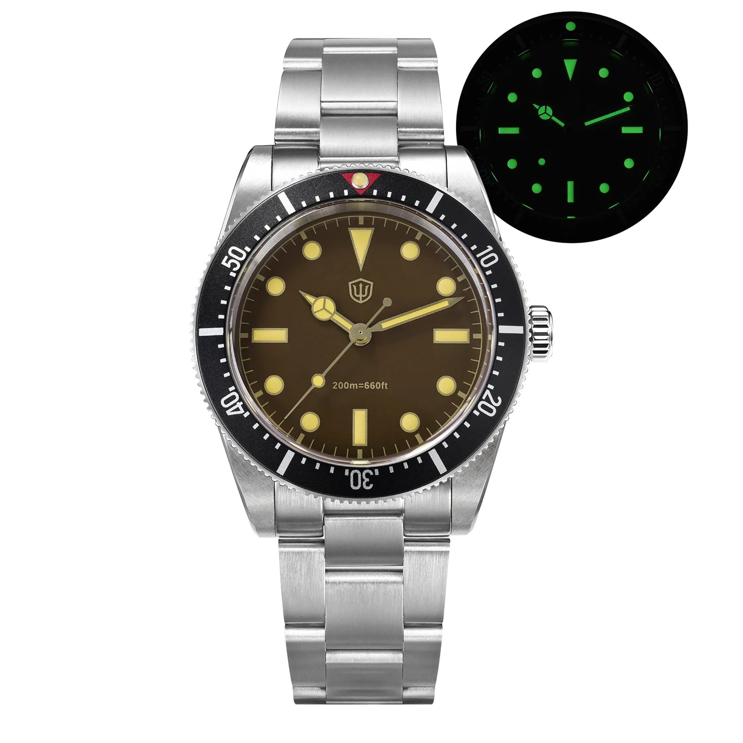 Watchdives WD7922 BB54 Watch VH31 Sweep Second Movement Sapphire Crystal 20bar Waterproof C3 Luminous 37mm Vintage Watches