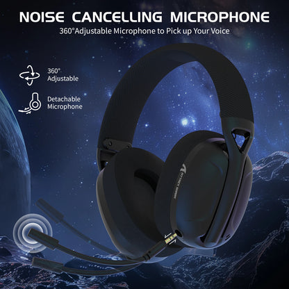 Cuffie gaming ATTACK SHARK L80 ultra leggere 180g – Wireless tri-mode (Bluetooth 5.3 / 2.4G / cablate), audio surround 5.1, driver da 40mm, microfono rimovibile